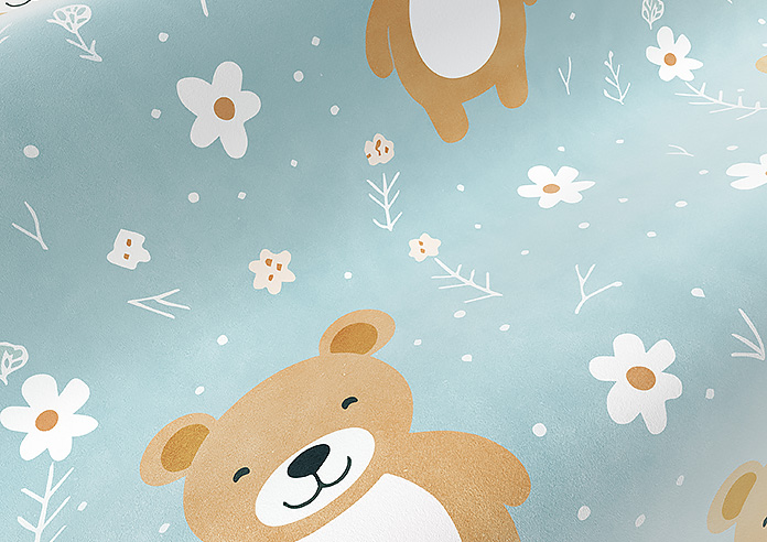 Teddy Trails, Baby Blue - Twist&Fit Roman Blind - Image 4